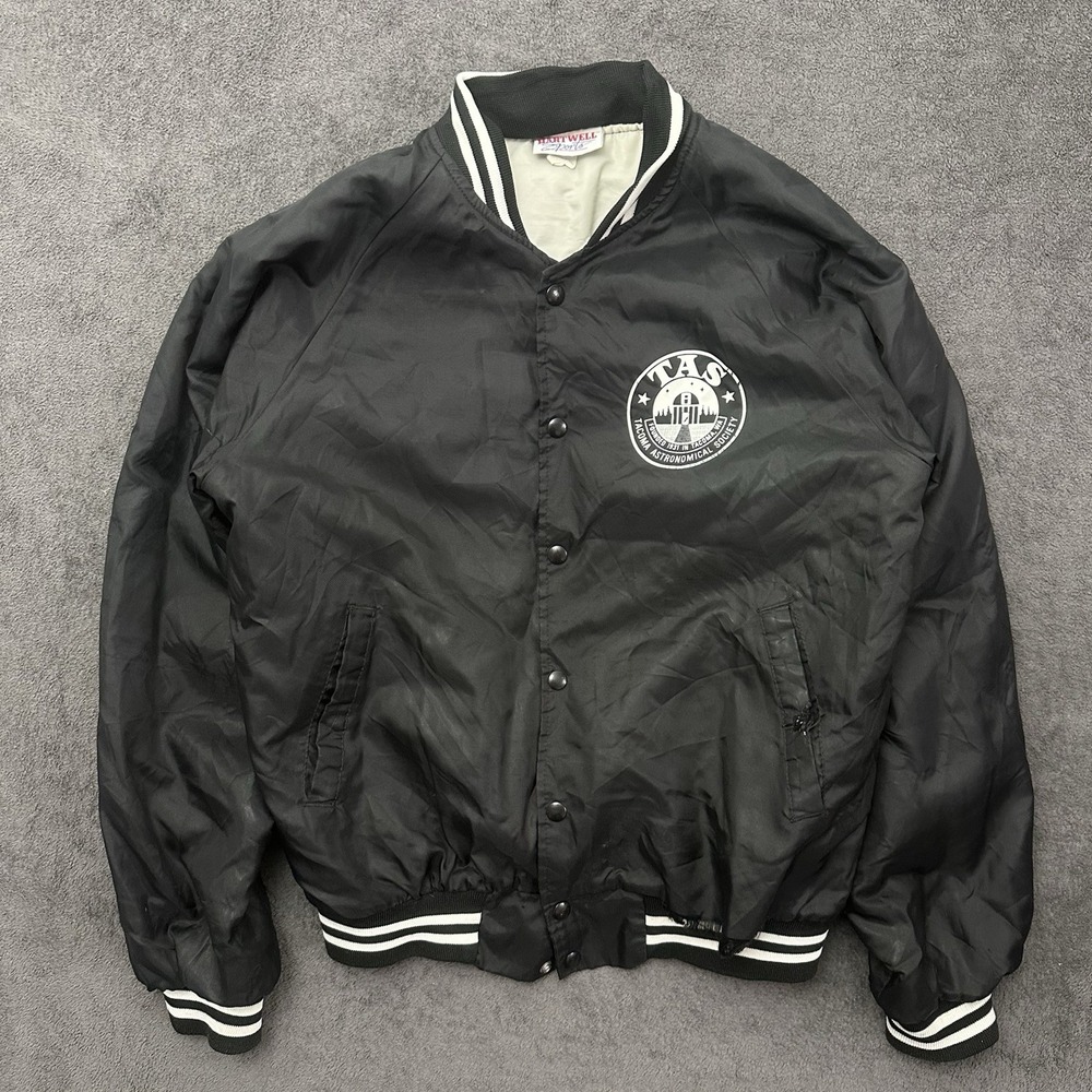 Vintage Tacoma Astronomical Society Jacket Snap Up Size Medium T.A.S. Bomber 90s